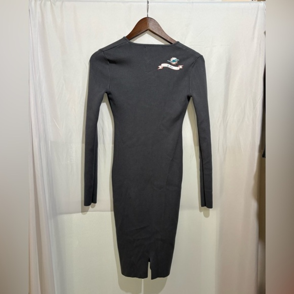 Women's Small WEAR by Erin Andrews Miami Dolphins Lace Up Long Sleeve Dress - Picture 3 of 8